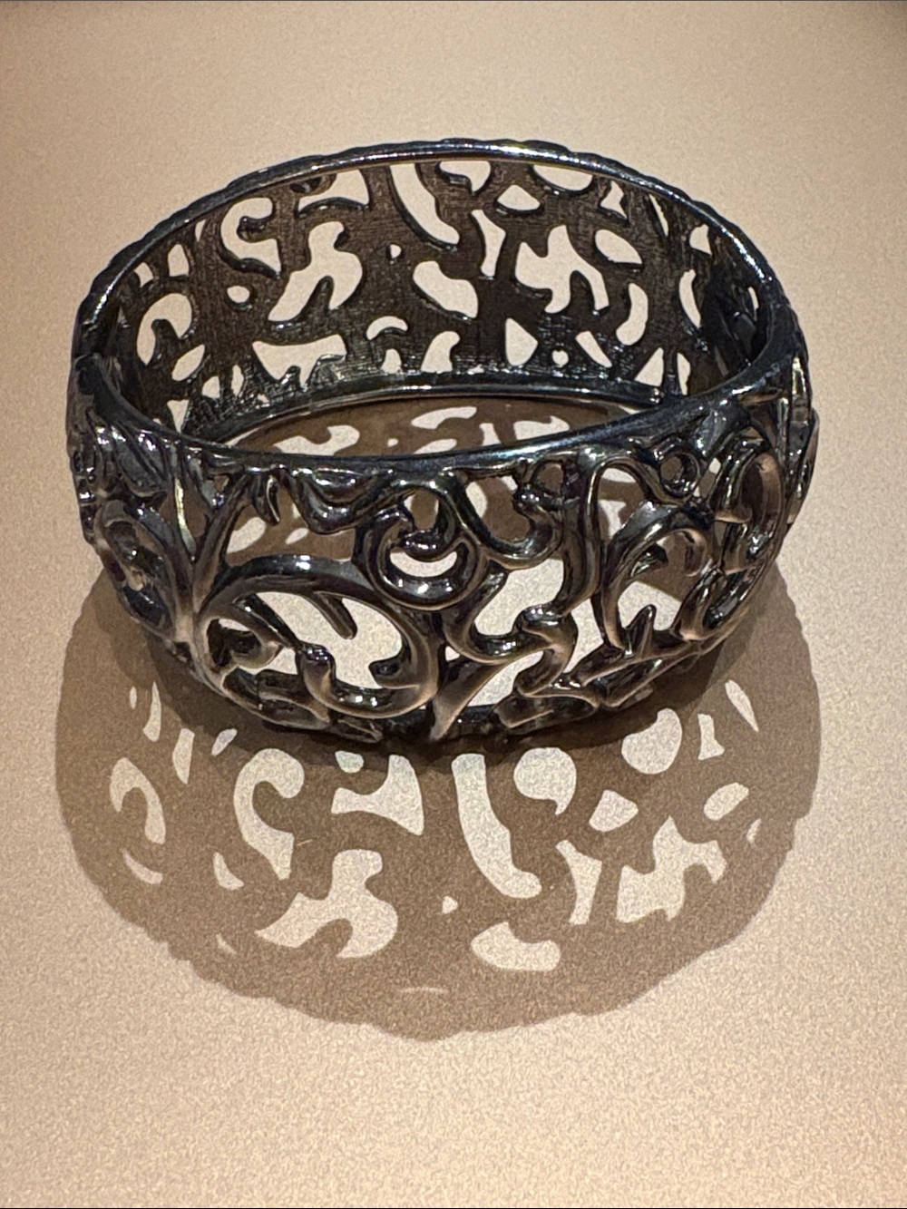 Black Filigree Openwork Bangle Bracelet - Women Accessories